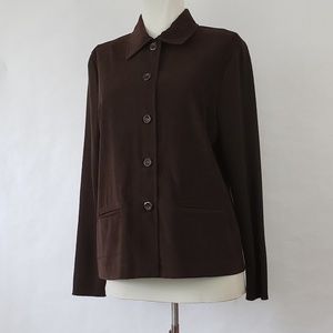 Notations Blazer Jacket Womens Petite sz PM Brown